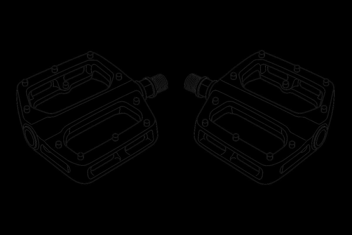 Crank Brothers Egg Beater pedals — line drawing