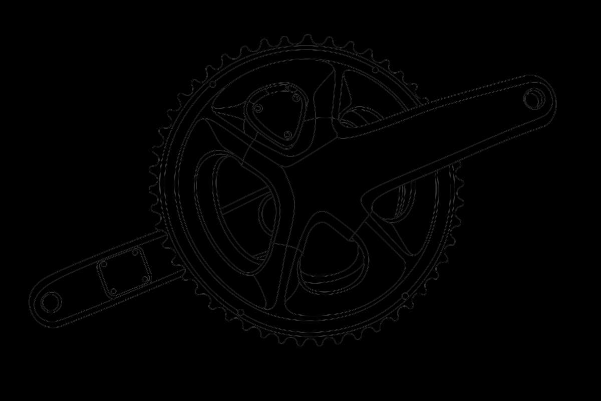 4iiii Precision 3+ Pro dual-sided power meter — line drawing