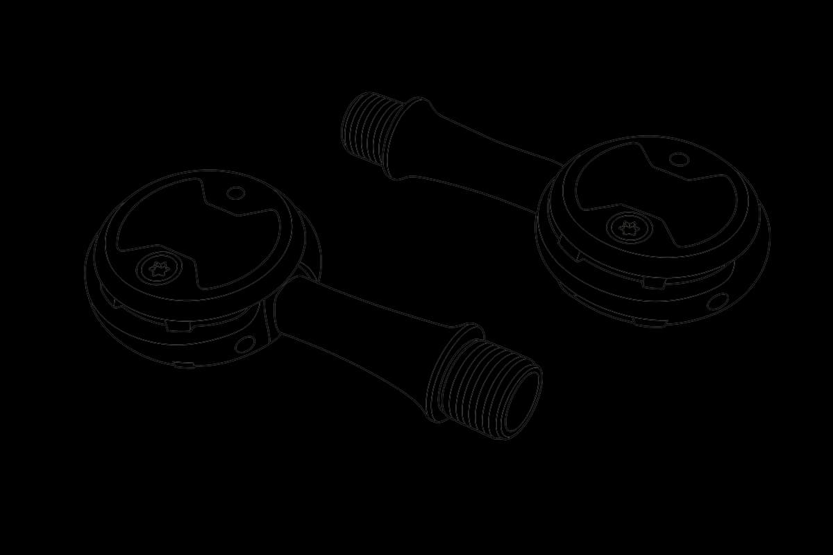 Speedplay Speedplay pedals (float-adjustable) — line drawing